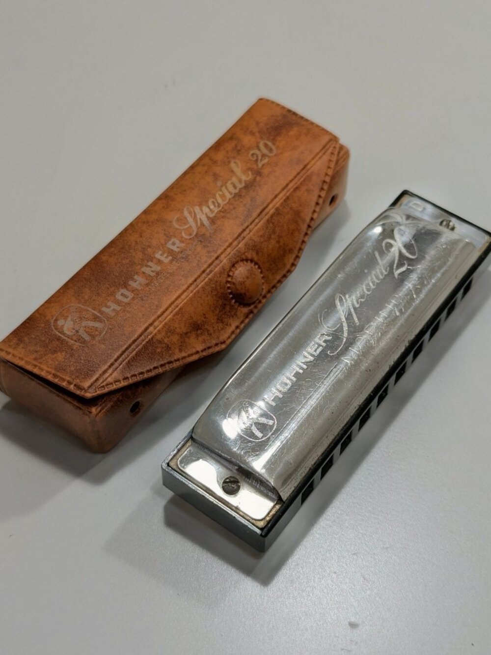 Vintage Hohner Harmonica Special 20 Marine Band Key of D In Case